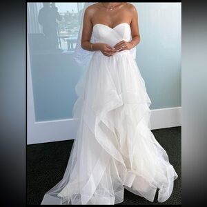 White Tiered Sweetheart Wedding or Prom Gown